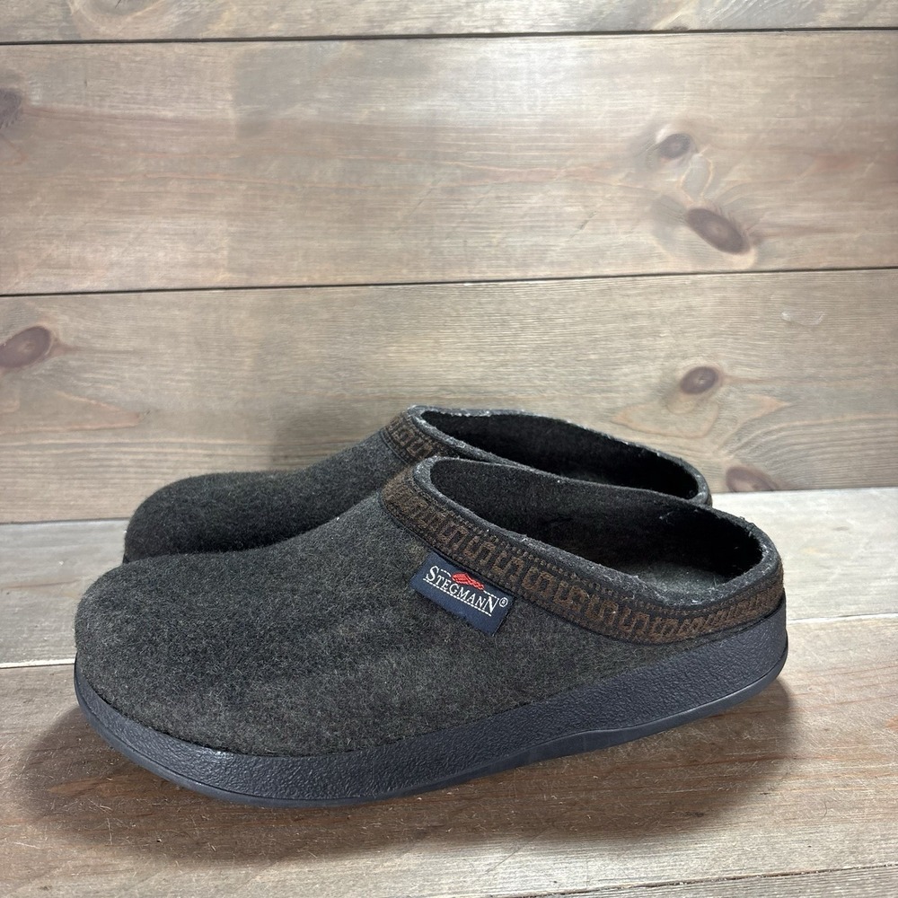 stegmann womens size 8.5 shoes green wool slip on comfort clogs